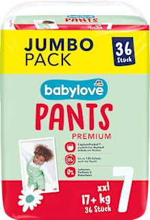 Babylove Premium pelene gaćice 7 XXL 17+kg 36 komada