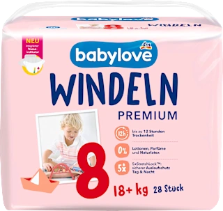 Babylove Premium pelene 8 18+kg 28 komada