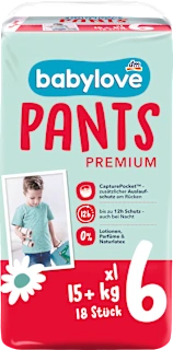 Babylove Premium pelene gaćice 6 XL 15+kg 18 komada