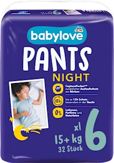 Babylove noćne pelene gaćice 6 XL 18-30kg 32 komada