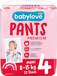 Babylove Premium pelene gaćice 4 Maxi 8-15kg 22 komada