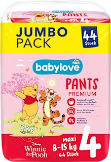 Babylove Premium pelene gaćice 4 Maxi 8-15kg 44 komada