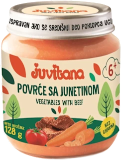 Juvitana kašica povrće junetina 128g